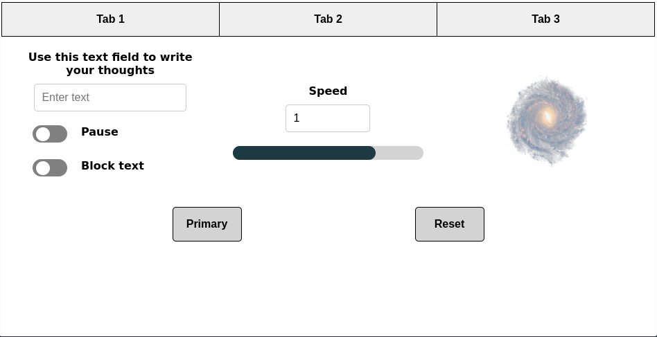 Interface de test, onglet 2