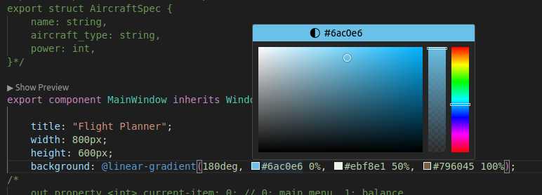 palette de couleur de l'extension VSCode