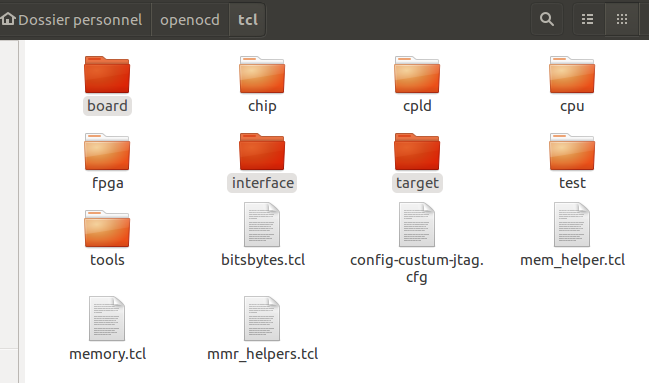 OpenOCD folders